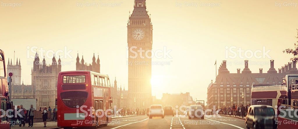Westminster Bridge at sunset, London, UK