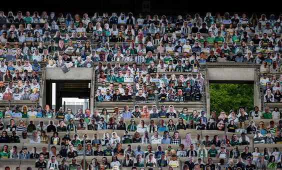 MOENCHENGLADBACH, GERMANY - APRIL 28: Pictures of fans, players, coaches and staff of Bundesliga club Borussia Moenchengladbach are seen at Borussia-Park on April 28, 2020 in Moenchengladbach, Germany. Borussia Moenchengladbach supporters sustain their club by buying cardboard characters, so called 'Pappkameraden', that will be printed and then displayed at the stadium should the Bundesliga continue with matches that will be played behind closed doors. (Photo by Christian Verheyen/Borussia Moenchengladbach via Getty Images)