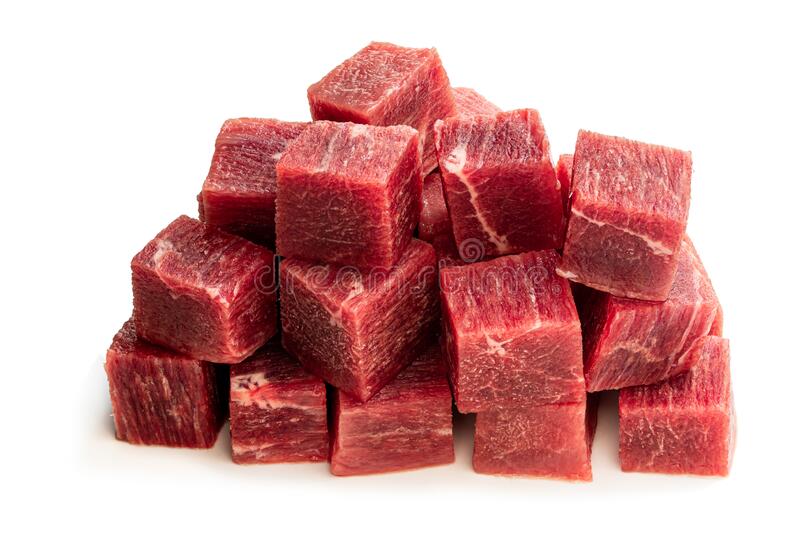 cubed meat
